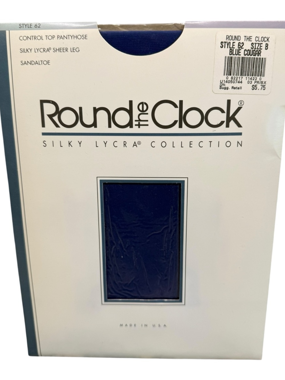Round the clock control top pantyhose silky Lycra Style 62 Size B Blue Cougar